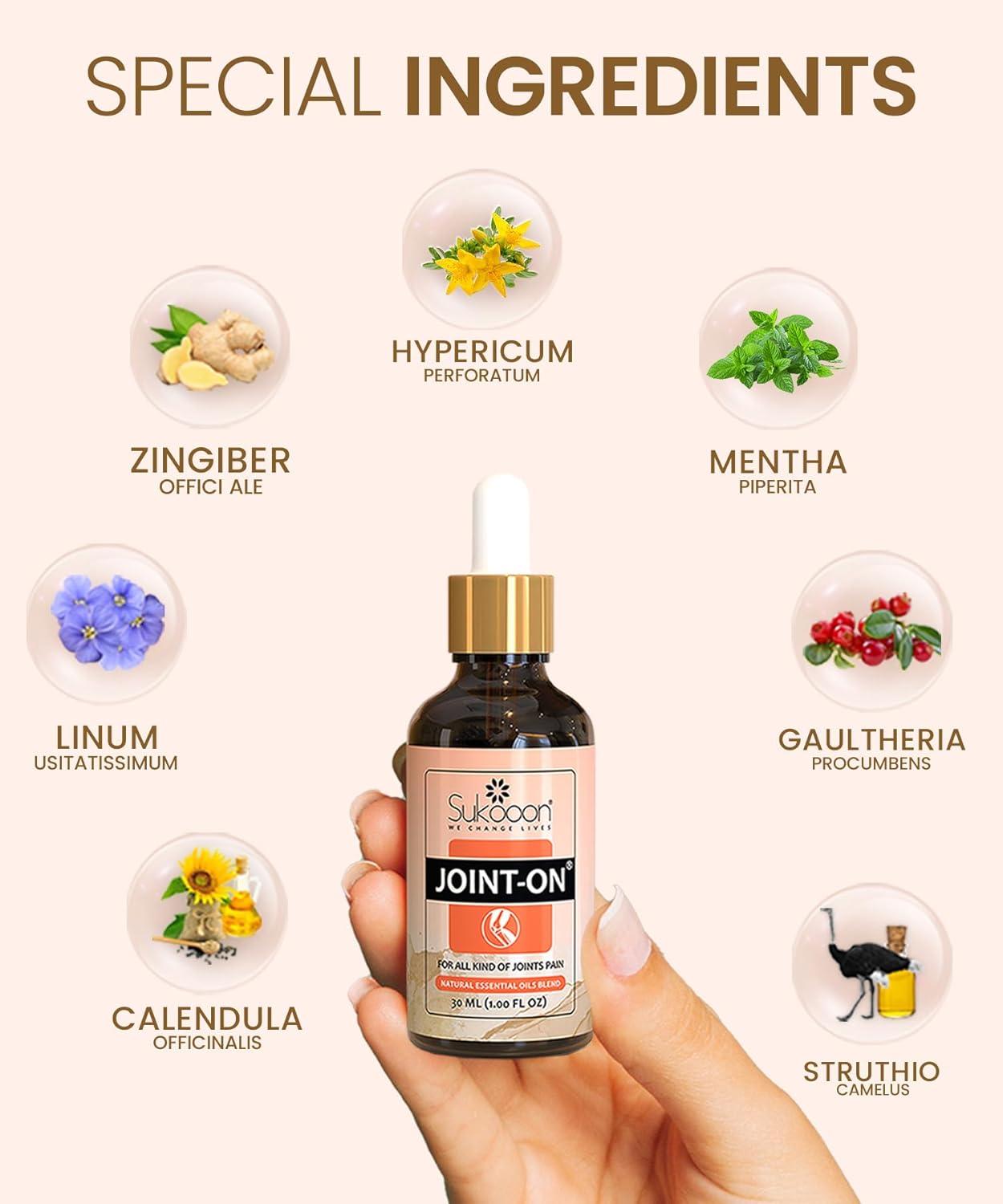 Sukooon Joint-On – Natural Essential Oil Blend for Joint & Knee Pain Relief (30ml) - FREE SHIPPING ALL PAKISTAN